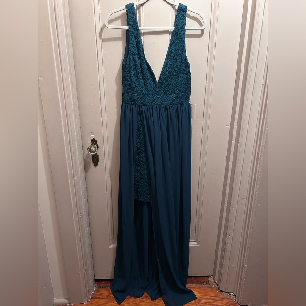Elegant Lulus Green Lace Maxi Dress
